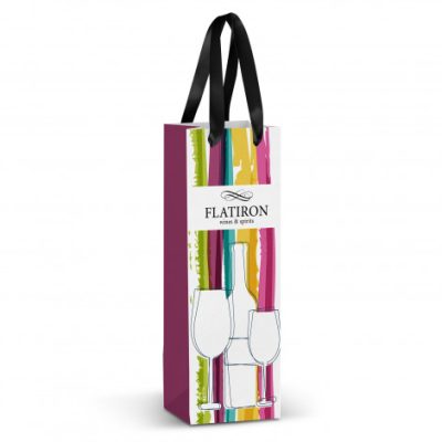 Champagne Ribbon Handle Paper Bag - Full Colour (TUA127176)