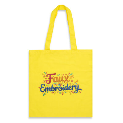 Sonnet Cotton Tote Bag – Colours – Faux Embroidery (TUA133828)