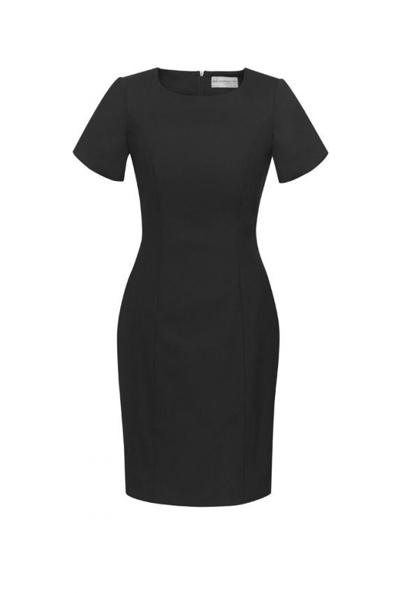 Womens Comfort Wool Stretch Short Sleeve Shift Dress (FBIZ34012)