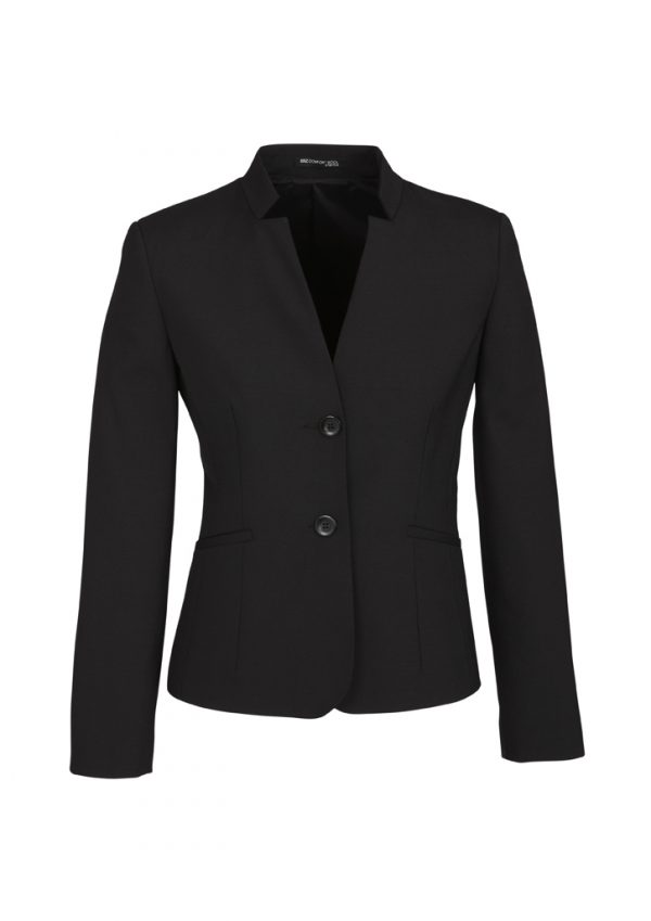 Womens Comfort Wool Stretch Short Jacket with Reverse Lapel (FBIZ64013)
