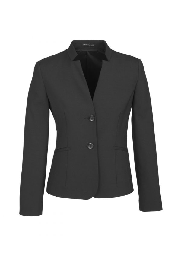 Womens Comfort Wool Stretch Short Jacket with Reverse Lapel (FBIZ64013)