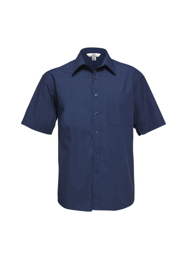 Mens Micro Check Short Sleeve Shirt (FBIZSH817)