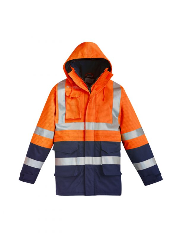 Mens Orange Flame Arc Rated Antistatic Waterproof Jacket (FBIZZJ900)