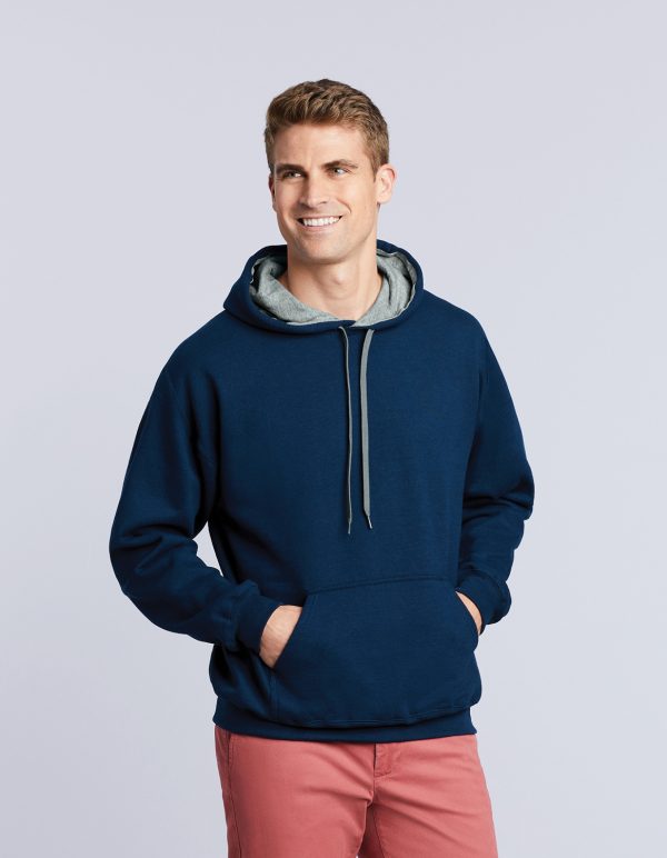 185C00 Gildan Heavy Blend Adult Contrast Hooded Sweatshirt (PREM185C00)