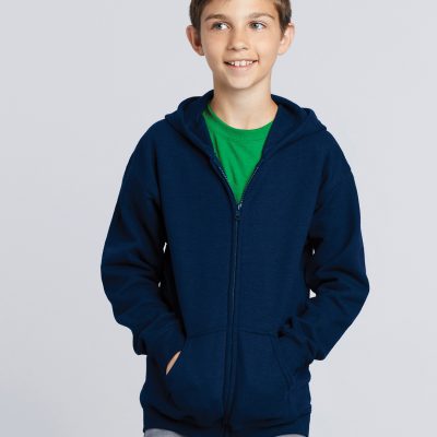 18600B Gildan Heavy Blend Youth Full Zip Hooded Sweatshirt (PREM18600B)