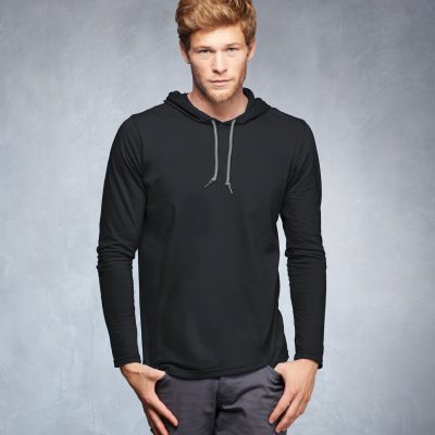 987 Anvil Adults Lightweight Long Sleeve Hooded T-Shirt (PREM987)