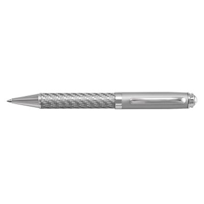 Silver Carbon Fibre Ballpoint Pen (BMV639)