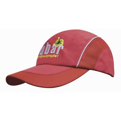 Spring Woven Fabric Cap with Mesh to Side Panels and Peak (HEAD3802)
