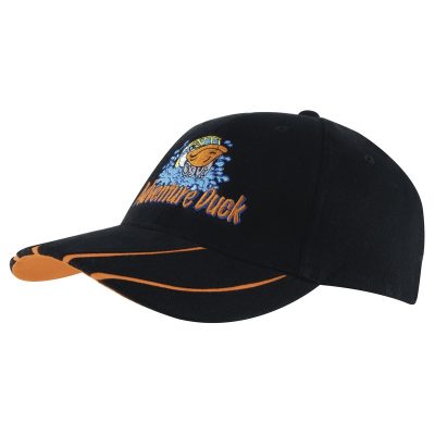 Brushed Heavy Cotton Cap with Hi-Vis Laminated Two-Tone Peak (HEAD4019)