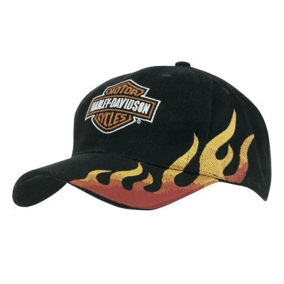 Brushed Heavy Cotton Cap with Flame Embroidery (HEAD4226)
