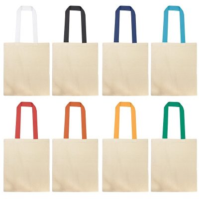 Cotton Tote Bag with Coloured Webbing Handle (MAXUMMAXS3019)