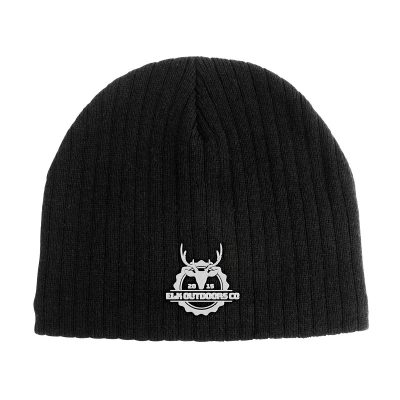 Cable Knit Beanie with Fleece Lining - Black (MAXUMMAXSP07)