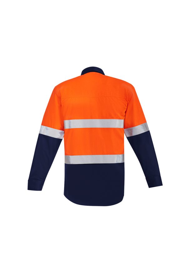 Mens Orange Flame Hi Vis Open Front Spliced Shirt - Hoop Taped (FBIZZW140)