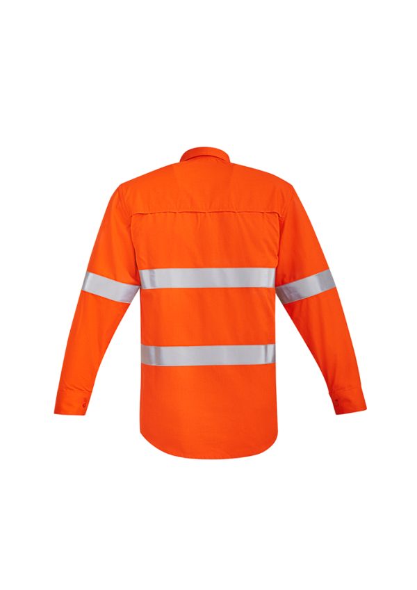 Mens Orange Flame Hi Vis Open Front Shirt - Hoop Taped (FBIZZW145)