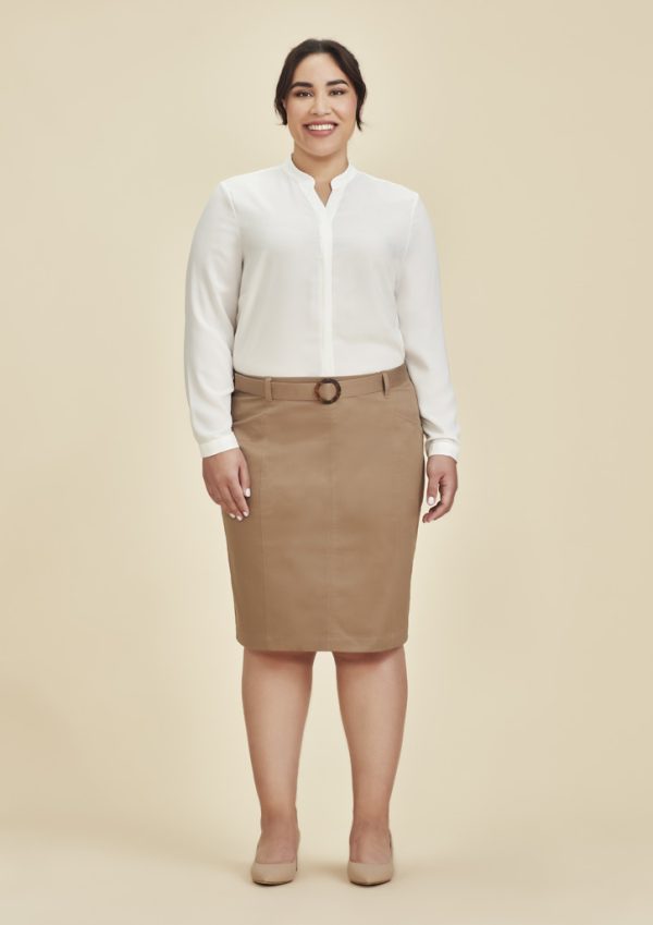 Womens Mid Waist Stretch Chino Skirt (FBIZRGS264L)