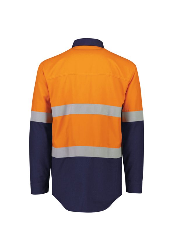 Mens Orange Flame Lightweight Ripstop Spliced Shirt - Hoop Taped (FBIZZW180)