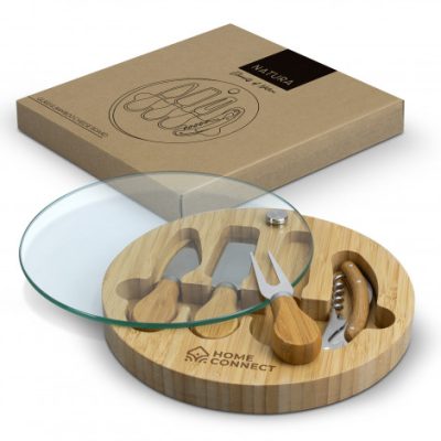 NATURA Glass & Bamboo Cheese Board (TUA122342)
