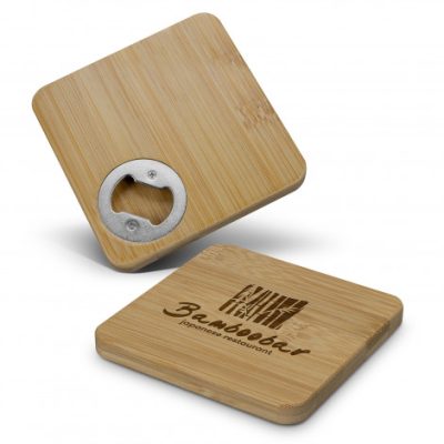 Bamboo Bottle Opener Coaster - Square (TUA125939)