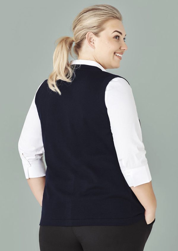 Womens Button Front Knit Vest (FBIZCK961LV)