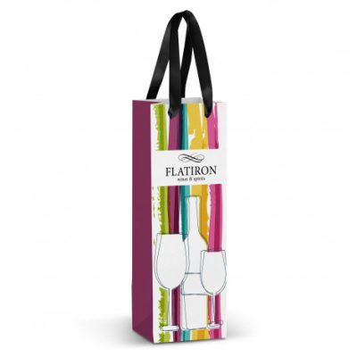 Champagne Ribbon Handle Paper Bag – Full Colour (TUA127176)