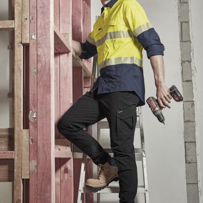 Mens Rugged Cooling Hi Vis Segmented Tape Long Sleeve Shirt (FBIZZW229)