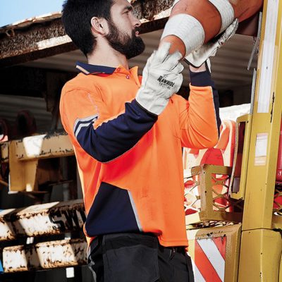 Mens Hi Vis Squad Long Sleeve Polo (FBIZZH238)