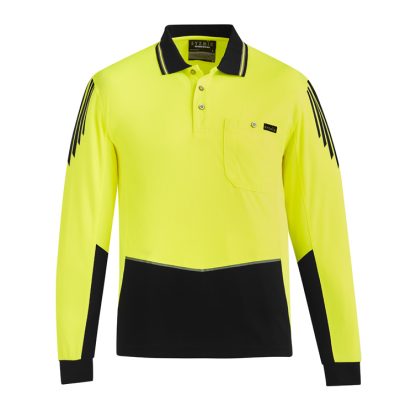 Mens Hi Vis Flux Long Sleeve Polo (FBIZZH310)