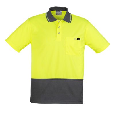 Mens Hi Vis Comfort Back Short Sleeve Polo (FBIZZH415)
