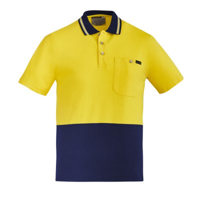 Mens Hi Vis Cotton Short Sleeve Polo (FBIZZH435)