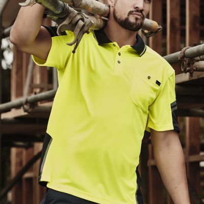 Mens Hi Vis Reinforced Squad Short Sleeve Polo (FBIZZH465)
