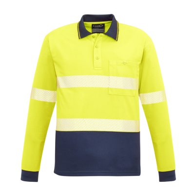 Unisex Hi Vis Segmented Tape Long Sleeve Polo (FBIZZH530)