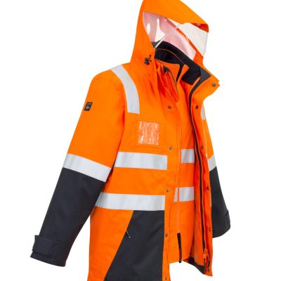 Mens Hi Vis 4 In 1 Waterproof Jacket (FBIZZJ532)