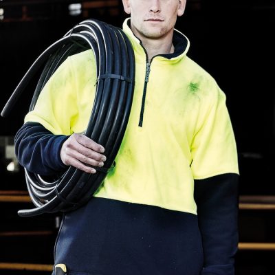 Unisex Hi Vis 1/2 Zip Polar Fleece Pullover (FBIZZT460)