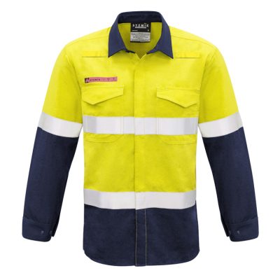 Mens Red Flame Hi Vis Shirt – Hoop Taped (FBIZZW132)