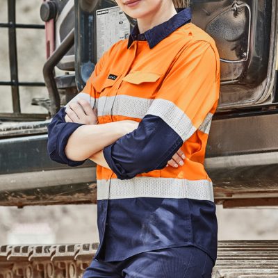Womens Rugged Cooling Hi Vis Taped Long Sleeve Shirt (FBIZZW720)