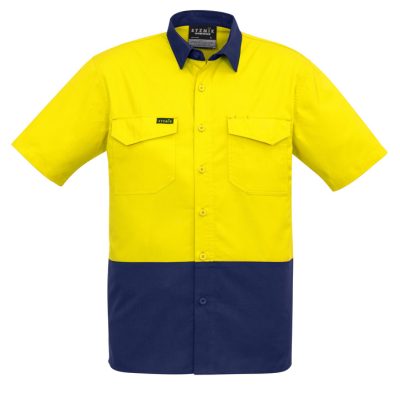 Mens Rugged Cooling Hi Vis Short Sleeve Shirt (FBIZZW815)