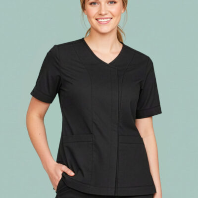 Womens Parks Zip Front Crossover Scrub Top (FBIZCST240LS)