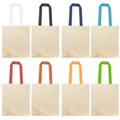 Cotton Tote Bag With Coloured Webbing Handle (MAXUMMAXS3019-01)