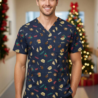 Unisex Christmas Scrub Top (FBIZC603U)
