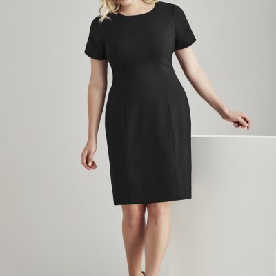 Womens Comfort Wool Stretch Short Sleeve Shift Dress (FBIZ34012)