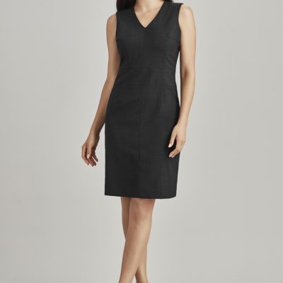 Womens Comfort Wool Stretch Sleeveless V-Neck Dress (FBIZ34021)
