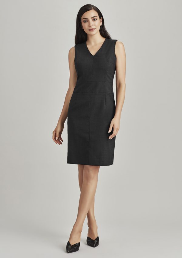 Womens Comfort Wool Stretch Sleeveless V-Neck Dress (FBIZ34021)