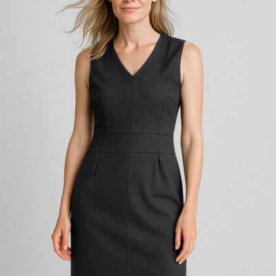 Womens Comfort Wool Stretch Sleeveless V-Neck Dress (FBIZ34021)