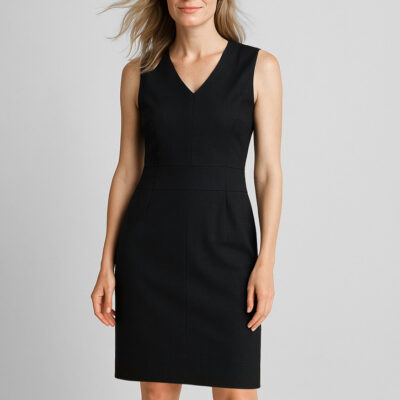 Womens Comfort Wool Stretch Sleeveless V-Neck Dress (FBIZ34021)