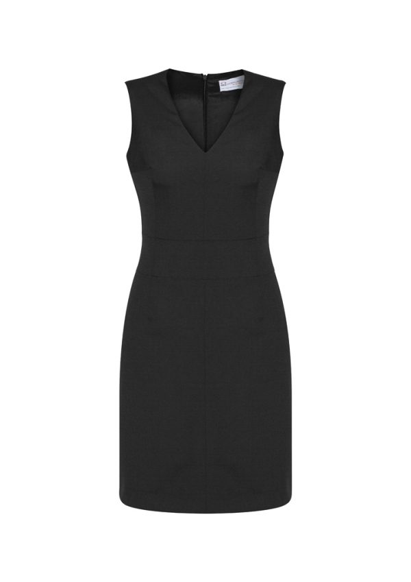 Womens Comfort Wool Stretch Sleeveless V-Neck Dress (FBIZ34021)