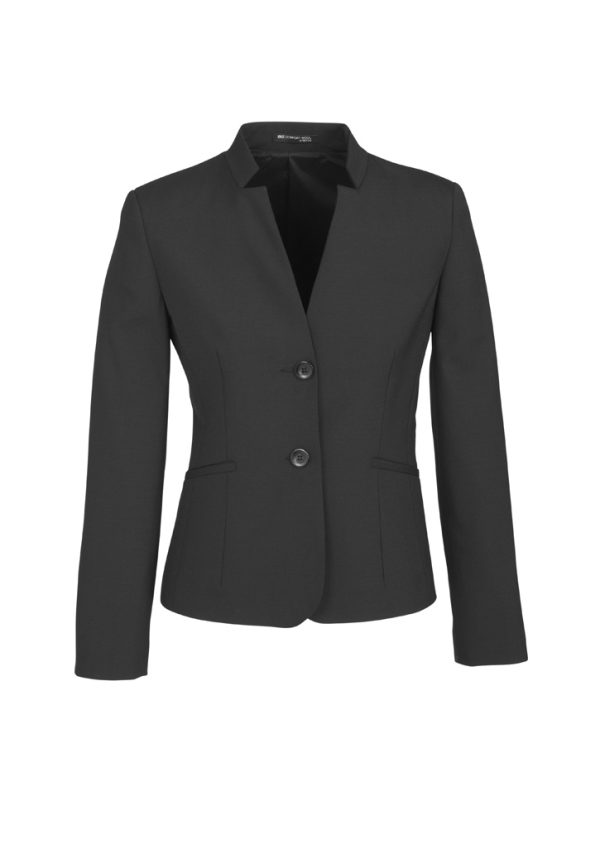 Womens Comfort Wool Stretch Short Jacket with Reverse Lapel (FBIZ64013)