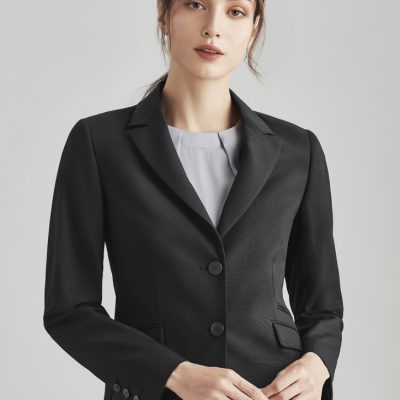 Womens Comfort Wool Stretch 2 Button Mid Length Jacket (FBIZ64019)