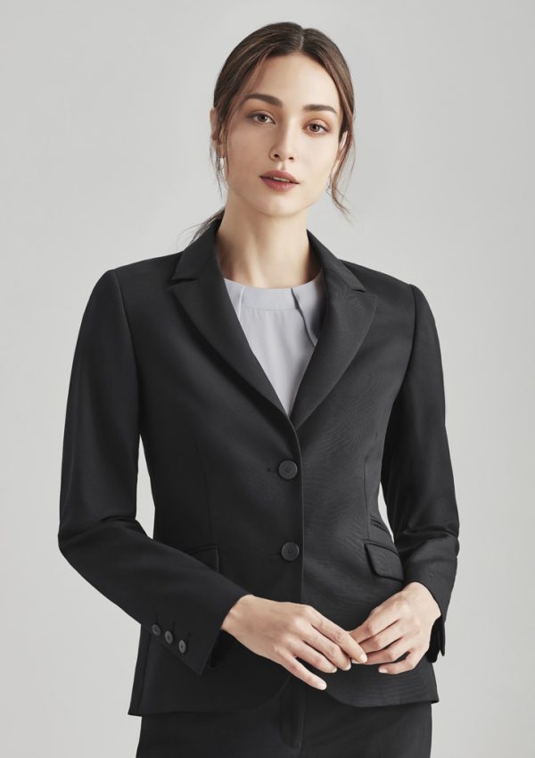 Womens Comfort Wool Stretch 2 Button Mid Length Jacket (FBIZ64019)