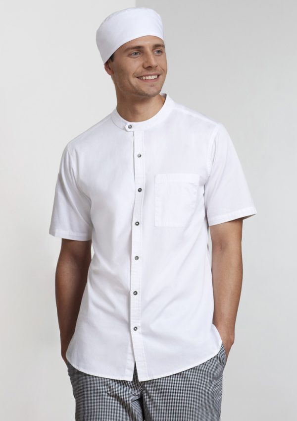 Mens Salsa Short Sleeve Chef Shirt (FBIZCH329MS)