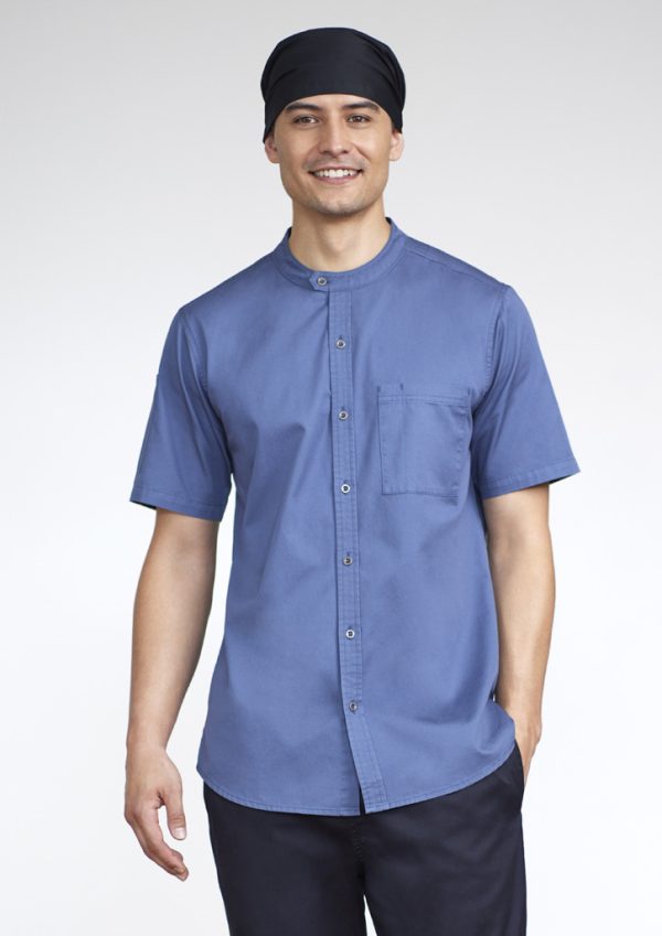 Mens Salsa Short Sleeve Chef Shirt (FBIZCH329MS)